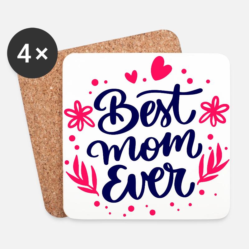 Best mom ever - Untersetzer (4er-Set) - Weiß