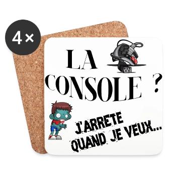 la console j'arrête quand je veux - Dessous de verre (lot de 4) - blanc - Devant