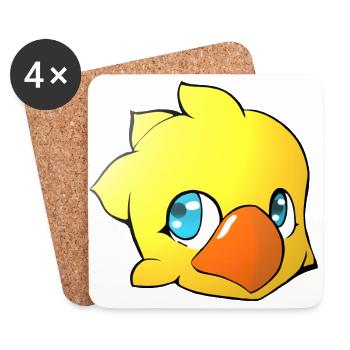 Tête_Chocobo - Dessous de verre (lot de 4) - blanc - Devant