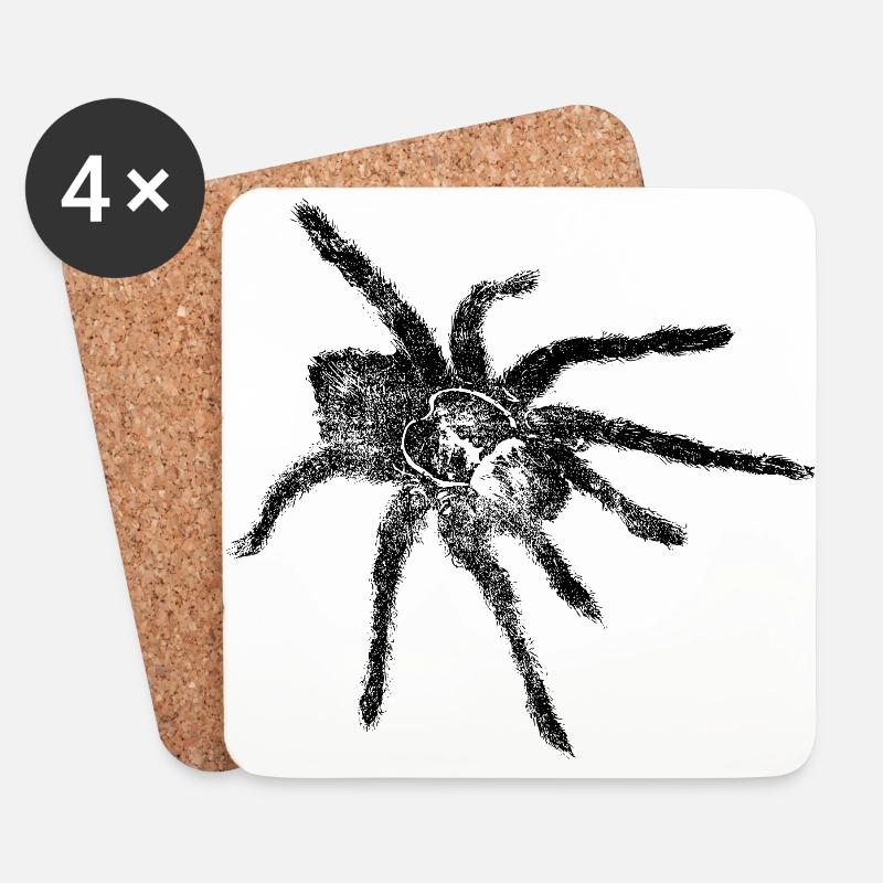 Spinne - Spinne - Untersetzer (4er-Set) - Weiß