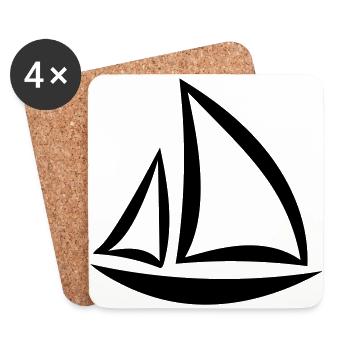 Boot - Untersetzer (4er-Set) - Weiß - Vorne
