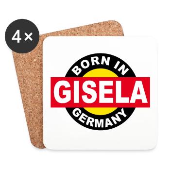 Born in Germany, Gisela, Born in Germany - Coasters (set of 4) - white - Front