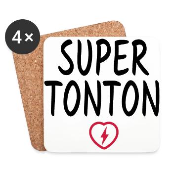 Super tonton - Dessous de verre (lot de 4) - blanc - Devant