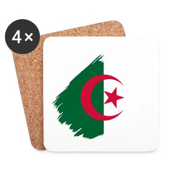 Flag of Algeria - Coasters (set of 4) - white - Front