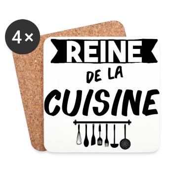 Queen of the kitchen t shirt - Coasters (set of 4) - white - Front