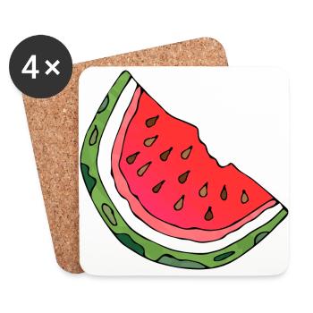 Watermelon - Coasters (set of 4) - white - Front