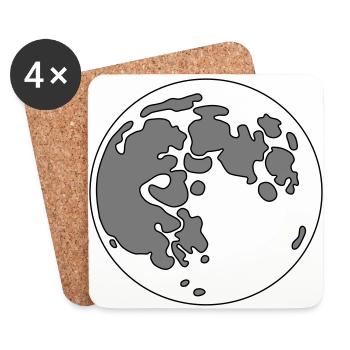 Mond - Untersetzer (4er-Set) - Weiß - Vorne