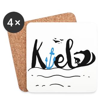 Surfeur de kiel - Dessous de verre (lot de 4) - blanc - Devant