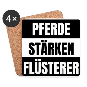 Pferdestärkenflüsterer Auto Fan Schrauber Tuning - Untersetzer (4er-Set) - Weiß - Vorne