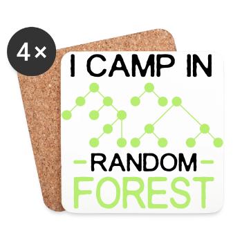 i camp in random forest black - Coasters (set of 4) - white - Front
