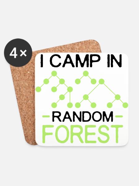 i camp in random forest black - Coasters (set of 4) - white