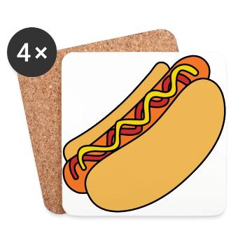 Hot Dog Fast Food Food NYC Saucisses - Dessous de verre (lot de 4) - blanc - Devant