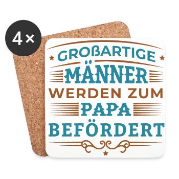 Großartige Männer Werden Zum Papa Befördert Vater - Untersetzer (4er-Set) - Weiß - Vorne