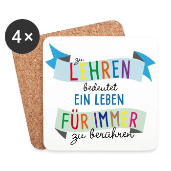 Lehren bedeutet Berührung - Untersetzer (4er-Set) - Weiß - Vorne
