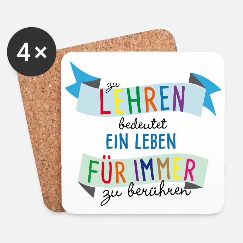 Lehren bedeutet Berührung - Untersetzer (4er-Set) - Weiß