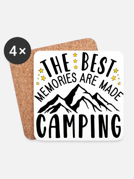 The Best Memories Are Made Camping - Coasters (set of 4) - white