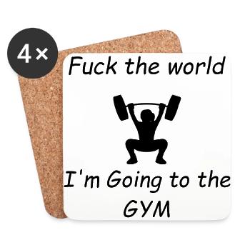 Fuck the world, Gym Women or girl - Untersetzer (4er-Set) - Weiß - Vorne