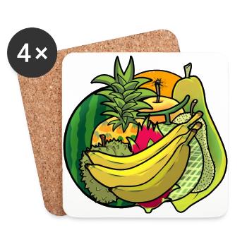 Summer Vitamins Fruit Fruits Refreshment Diet - Coasters (set of 4) - white - Front