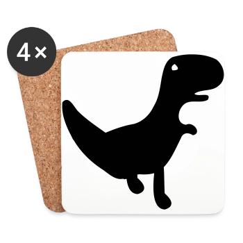 Le Dino de Cactus Run - Dessous de verre (lot de 4) - blanc - Devant