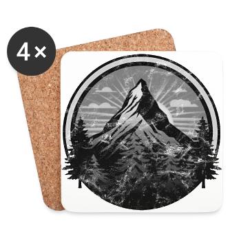 Montagne, escalade, randonnée, alpinisme, VTT - Dessous de verre (lot de 4) - blanc - Devant