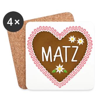 Matz Lebkuchenherz - Untersetzer (4er-Set) - Weiß - Vorne