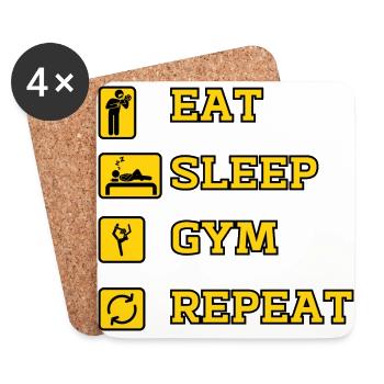 Eat Gym Repeat - Coasters (set of 4) - white - Front