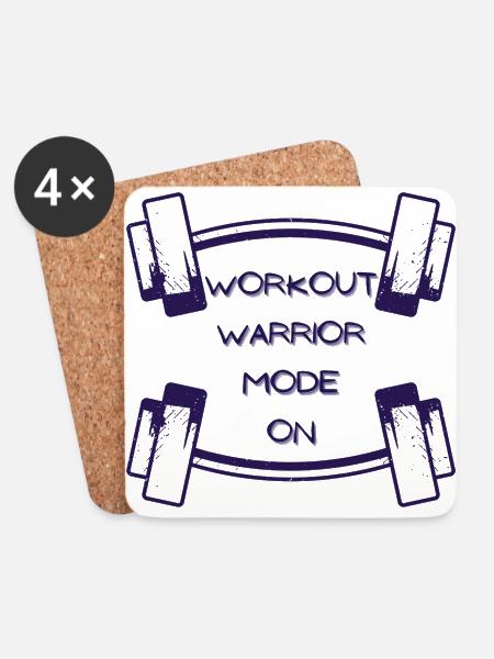 Workout-Krieger-Modus ein - 1 - Untersetzer (4er-Set) - Weiß