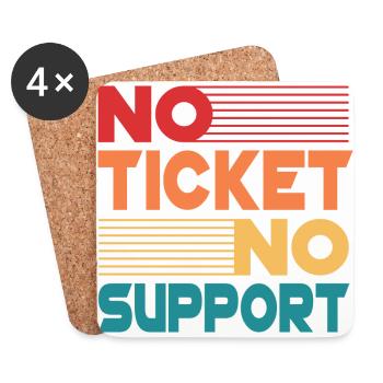 No Ticket No Support Computer Scientist IT Administrator - Coasters (set of 4) - white - Front