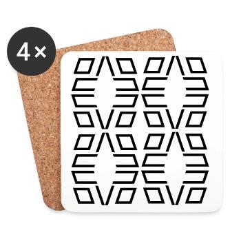Unique Shape - Coasters (set of 4) - white - Front