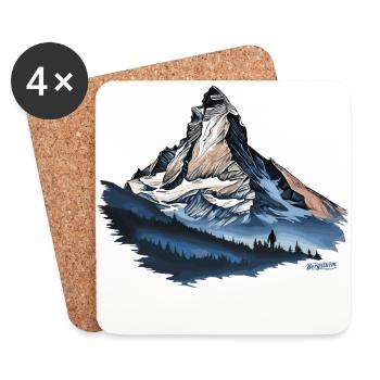 Cervin Suisse - Cadeaux Souvenirs - Dessous de verre (lot de 4) - blanc - Devant