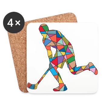 Floorball Hockey Floorballer Floorball Garçons - Dessous de verre (lot de 4) - blanc - Devant
