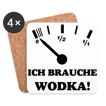 ICH BRAUCHE WODKA - Untersetzer (4er-Set) - Weiß - Vorne