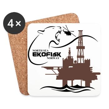Ekofisk Oil Rig Platform North Sea Norway - Coasters (set of 4) - white - Front