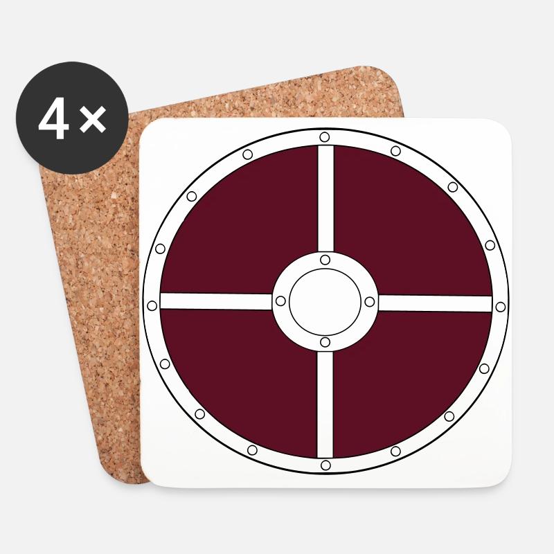 Wikinger_Schild - Untersetzer (4er-Set) - Weiß