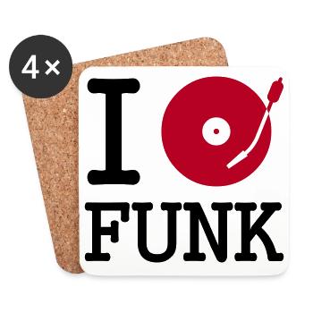 I dj / play / listen to funk - Untersetzer (4er-Set) - Weiß - Vorne