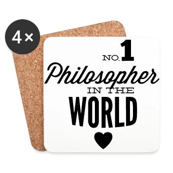 Bester Philosoph der Welt - Untersetzer (4er-Set) - Weiß - Vorne