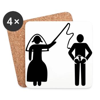 just married - Coasters (set of 4) - white - Front