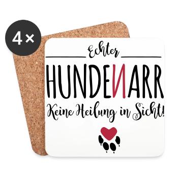 HundeNarr - Coasters (set of 4) - white - Front