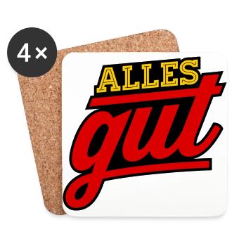 Alles gut gelb/rot - Untersetzer (4er-Set) - Weiß - Vorne