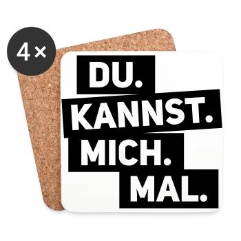 Du kannst mich mal Spruch statement Sprüche - Untersetzer (4er-Set) - Weiß - Vorne