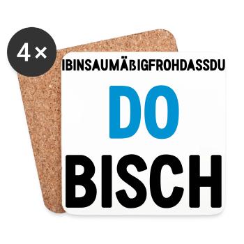 DO BISCH (Spruch) - Untersetzer (4er-Set) - Weiß - Vorne