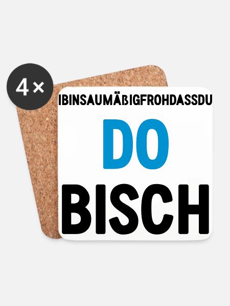 DO BISCH (Spruch) - Untersetzer (4er-Set) - Weiß
