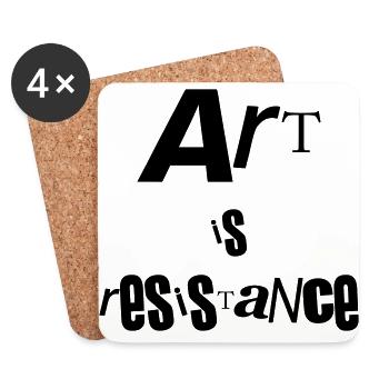 Art is resistance - Coasters (set of 4) - white - Front