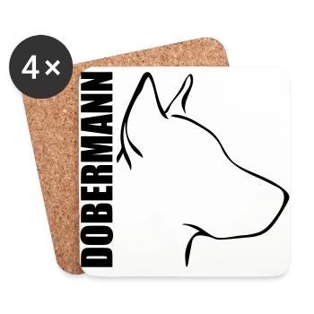 DOBERMANN PROFILE - Coasters (set of 4) - white - Front