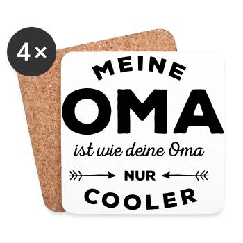 Meine Oma - Untersetzer (4er-Set) - Weiß - Vorne