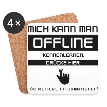 MICH KANN MAN OFFLINE kennenlernen - Untersetzer (4er-Set) - Weiß - Vorne