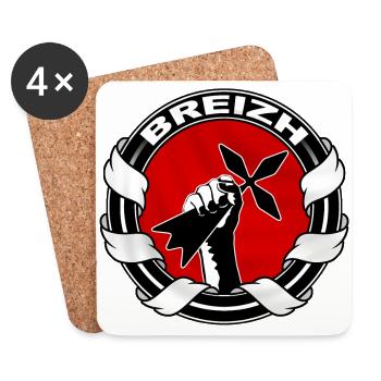Bretagne Breizh 57 - Dessous de verre (lot de 4) - blanc - Devant