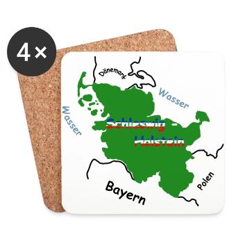 Schleswig Holstein - Untersetzer (4er-Set) - Weiß - Vorne