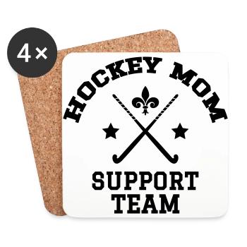 Hockey Mom - Support Team - Untersetzer (4er-Set) - Weiß - Vorne