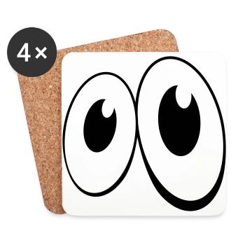bande dessinée de style Eye (1c) - Dessous de verre (lot de 4) - blanc - Devant